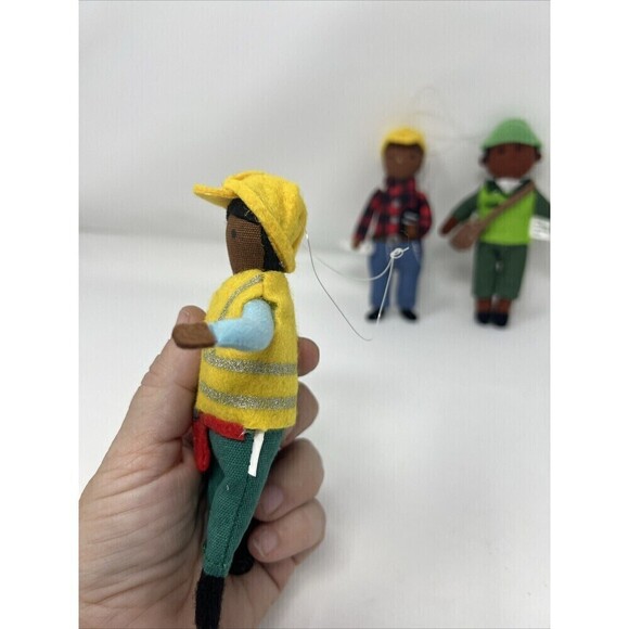 Felt Plush Christmas Ornaments 6-7" Dressed plush Felt 3 Unique Ornaments Career - Picture 5 of 6